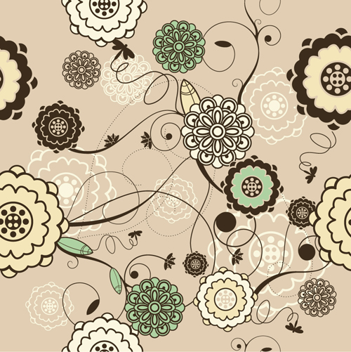 Elements of Light Floral vector Background 03