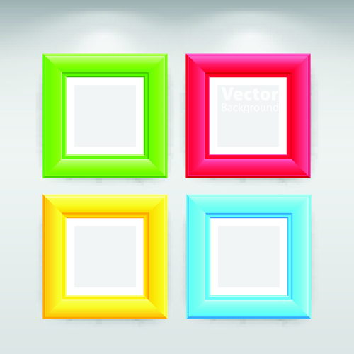 Set of Empty frame on the wall vector 03