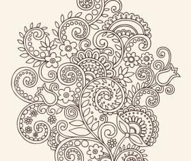 Vector graphic Flower ornaments Pattern 01