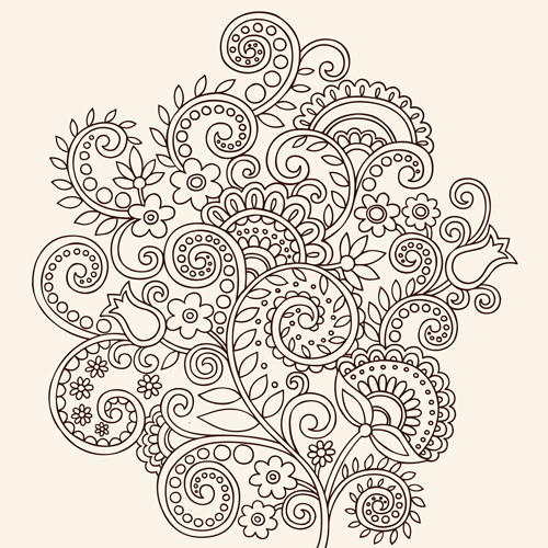 Vector graphic Flower ornaments Pattern 01