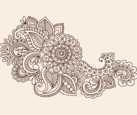 Vector graphic Flower ornaments Pattern 04