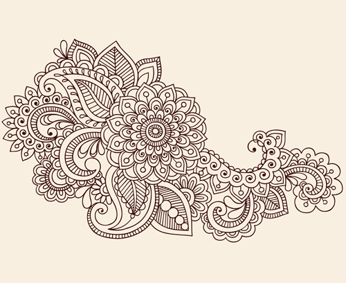 Vector graphic Flower ornaments Pattern 04