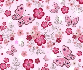 Vivid Flower pattern design vector graphic 01