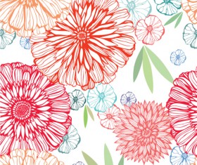Vivid Flower pattern design vector graphic 03