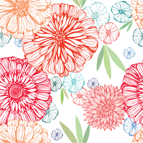 Download Vivid Flower pattern design vector graphic 03 free download