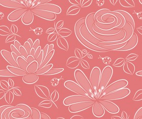 Vivid Flower pattern design vector graphic 05