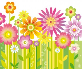 Different cartoon flower mix design vector 03