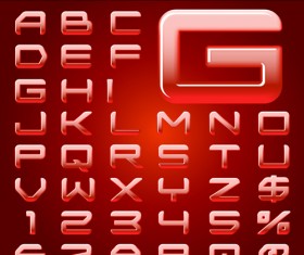 Set of Different Alphabet elements design vector 01