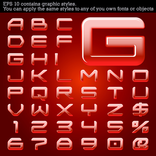 Set of Different Alphabet elements design vector 01