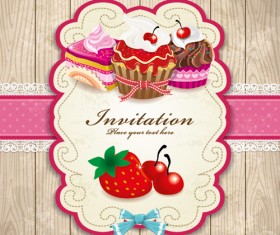 Set of Food elegant cards design elements vector 01