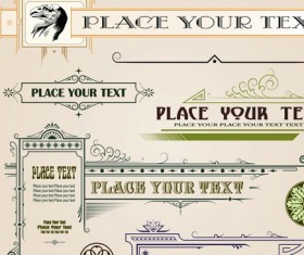 vintage style vector of Frame, border and ornament set 01