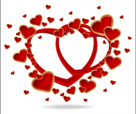 Gold Romantic Love hearts vector art