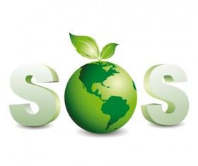 Think Green Earth design elements vector 03
