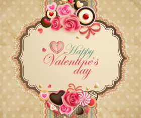 Happy Valentine day cards design elements vector 02