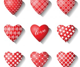 Different Heart icons design vector set 01
