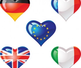 Different Heart icons design vector set 02