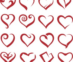 Different Heart icons design vector set 04