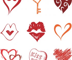 Different Heart icons design vector set 05