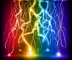 Set of Lightning flash elements background vector 05