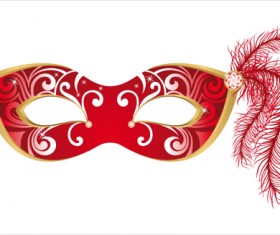 Mask with Masquerade design vector 03