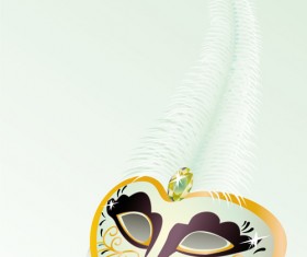 Mask with Masquerade design vector 04