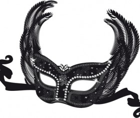 Mask with Masquerade design vector 05