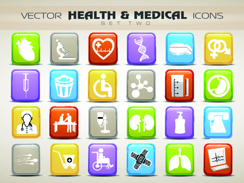 Set of Different Medical icons vector 01