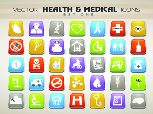Set of Different Medical icons vector 02