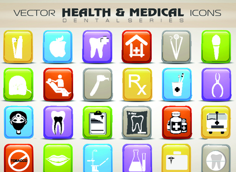 Set of Different Medical icons vector 04