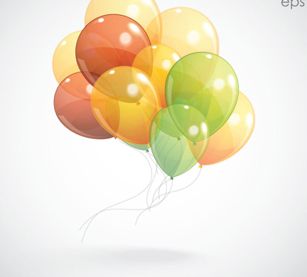 Multicolored balloon background design vector 01