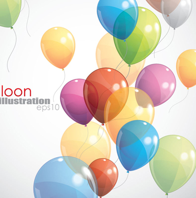 Multicolored balloon background design vector 02