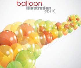 Multicolored balloon background design vector 04