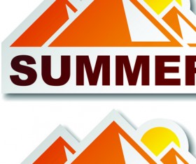 Set of Natural elements stickers vector graphic 01