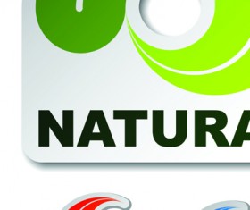 Set of Natural elements stickers vector graphic 02