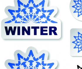 Set of Natural elements stickers vector graphic 03