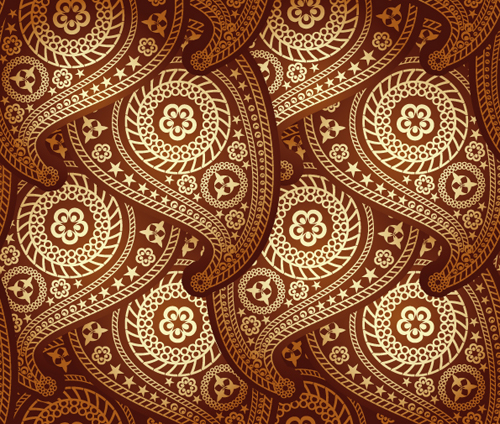Set of ornate Paisley Seamless Pattern vector 01