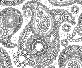 Set of ornate Paisley Seamless Pattern vector 03