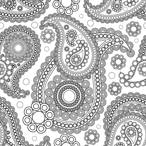 Set of ornate Paisley Seamless Pattern vector 03 free download