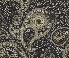 Set of ornate Paisley Seamless Pattern vector 04