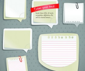 Set of Paper text bubbles design vector 01