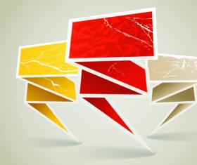 Set of Paper text bubbles design vector 03