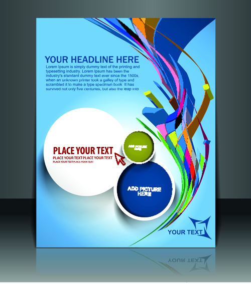 Elements of Poster and magazine cover design vector 02