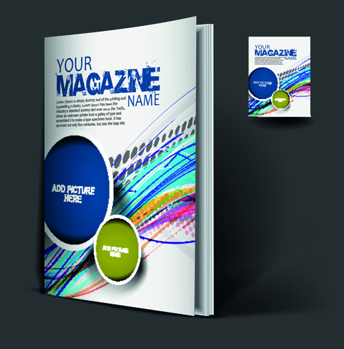 Elements of Poster and magazine cover design vector 04