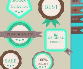 Set of guaranty quality and Premium labels vector 01