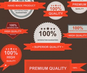 Set of guaranty quality and Premium labels vector 03