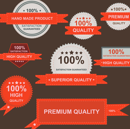 Set of guaranty quality and Premium labels vector 03