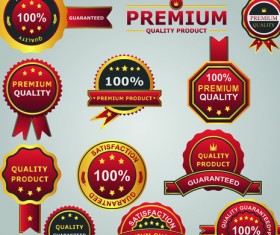 Set of guaranty quality and Premium labels vector 04