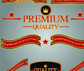 Set of guaranty quality and Premium labels vector 05