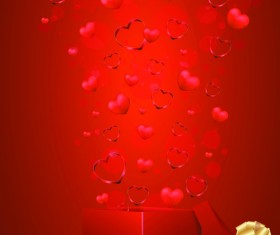 Elements Romantic Red Valentine Cards vector 02