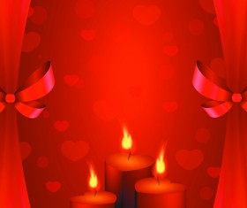Elements Romantic Red Valentine Cards vector 04